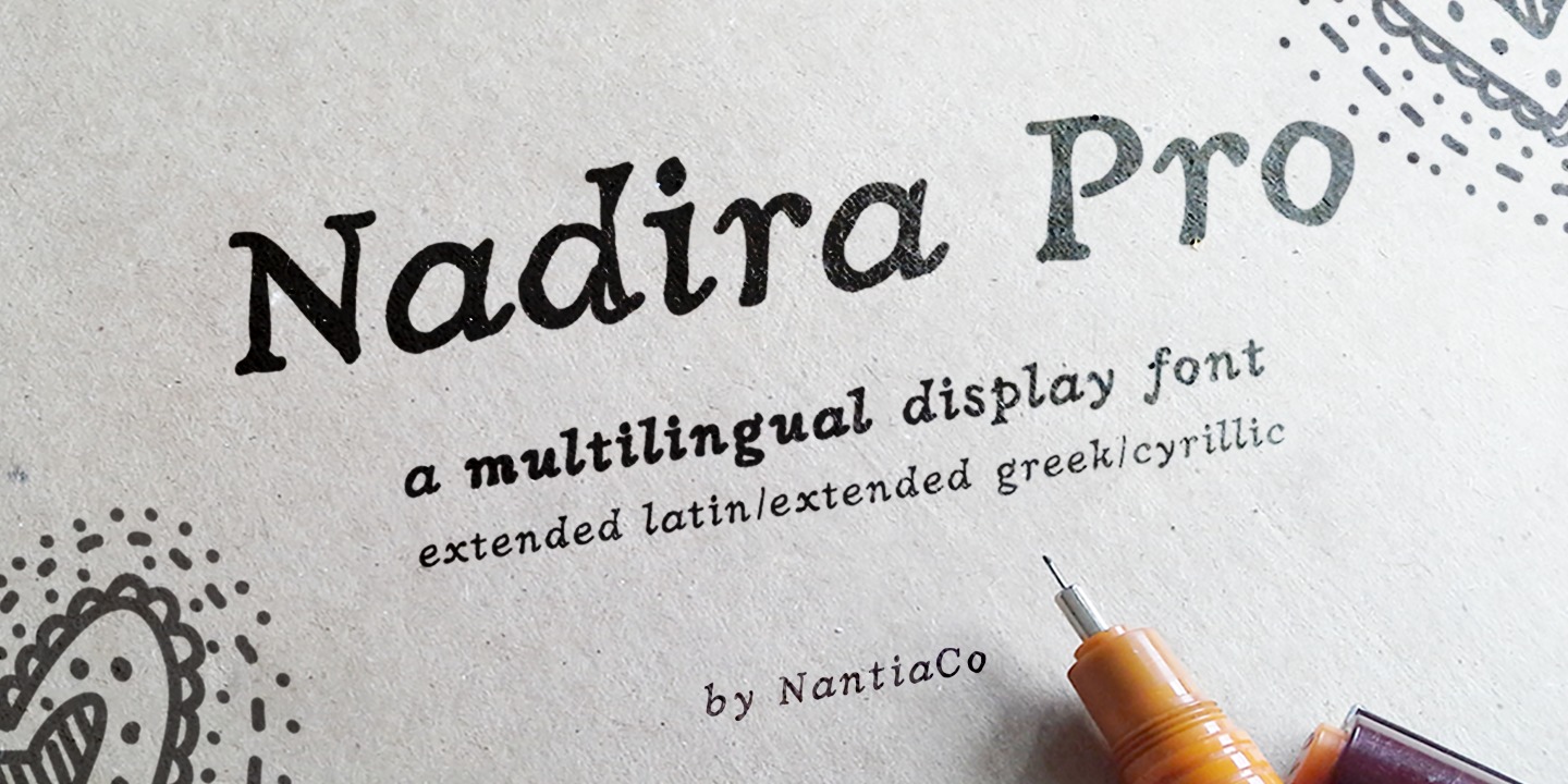 Beispiel einer Nadira Pro-Schriftart